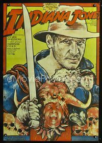 1o528 INDIANA JONES & THE TEMPLE OF DOOM Polish poster '84 great different artwork by W. Dybowski!