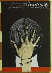 1o637 INNOCENT Polish 23x33 '76 final Luchino Visconti, wild mesh mask art by Andrzej Klimowski!