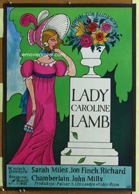1o647 LADY CAROLINE LAMB Polish 23x32 movie poster '74 cool artwork of Sarah Miles by Jerzy Flisak!