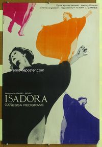 1o652 LOVES OF ISADORA Polish 23x33 movie poster '69 cool art of Vanessa Redgrave by Eryk Lipinski!