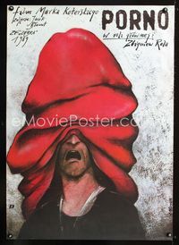1o560 PORNO Polish movie poster '89 Marek Koterski, great wacky phallic art by Andrzej Pagowski!