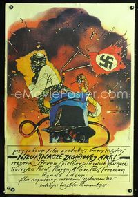 1o565 RAIDERS OF THE LOST ARK Polish 26x38 '83 cool completely different art by Marszatek!