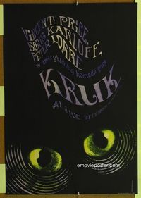 1o667 RAVEN Polish 23x33 movie poster '63 really cool eyes in the dark art by Jolanta Karczewska!