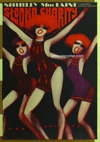 1o681 SWEET CHARITY Polish 22x32 poster '69 Bob Fosse, best artwork of dancing girls by W. Gorka!