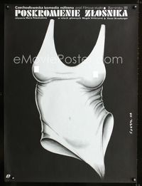 1o610 ZKROCENI ZLEHO MUZE Polish movie poster '88 sexiest partial bodysuit artwork by Jakub Erol!