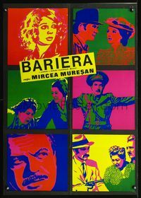 1o266 BARIERA Romanian movie poster '72 Micea Muresan, The Barrier, cool colorful crime art!