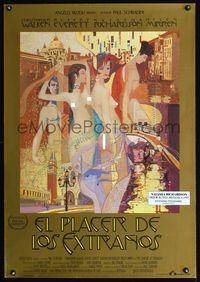 1o279 COMFORT OF STRANGERS Spanish poster '90 wonderful artwork of naked women & men by Bob Peak!