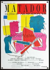 1o288 MATADOR Spanish movie poster '86 Pedro Almodovar, Antonio Banderas, really cool art!