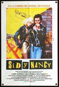 1o293 SID & NANCY Spanish '86 Gary Oldman as Sid Vicious, Chloe Webb as Nancy Spungen, punk rock!
