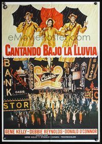 1o294 SINGIN' IN THE RAIN Spanish poster R70s Gene Kelly, Donald O'Connor, Debbie Reynolds, classic!