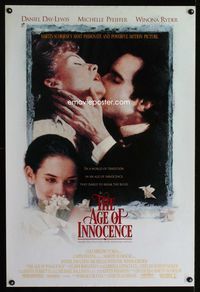 1p008 AGE OF INNOCENCE DS one-sheet movie poster '93 Martin Scorsese