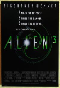 1p010 ALIEN 3 DS one-sheet movie poster '92 Sigourney Weaver, sci-fi