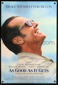 1p027 AS GOOD AS IT GETS DS one-sheet poster '97 Jack Nicholson is Melvin, Helen Hunt, Greg Kinnear