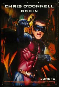 1p041 BATMAN FOREVER advance Robin style one-sheet movie poster '95 Val Kilmer, Nicole Kidman