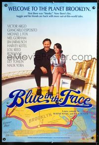 1p059 BLUE IN THE FACE DS one-sheet '95 Victor Argo, Giancarlo Esposito, Wayne Wang Smoke sequel!