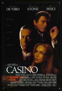 1p069 CASINO DS one-sheet movie poster '95 Martin Scorsese, Robert De Niro, Joe Pesci, Sharon Stone