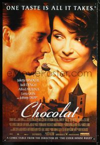 1p076 CHOCOLAT DS one-sheet movie poster '00 Johnny Depp, Juliette Binoche