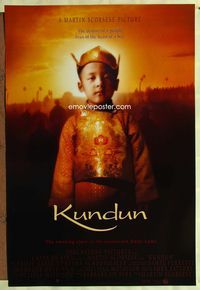 1p167 KUNDUN DS one-sheet movie poster '97 Martin Scorsese, the 14th Dalai Lama of Tibet, China!