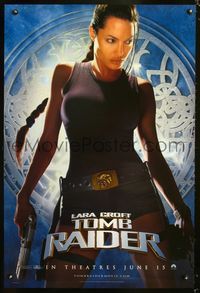 1p172 LARA CROFT TOMB RAIDER DS teaser one-sheet '01 sexy Angelina Jolie, from popular video game!