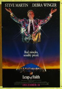 1p176 LEAP OF FAITH advance one-sheet movie poster '92 religious Steve Martin