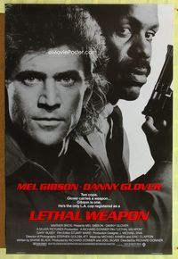 1p177 LETHAL WEAPON advance one-sheet movie poster '87 Mel Gibson, Danny Glover