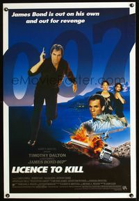 1p178 LICENCE TO KILL int'l one-sheet '89 Timothy Dalton as James Bond, Carey Lowell, Wayne Newton