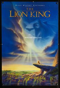 1p181 LION KING DS one-sheet movie poster '94 classic Walt Disney Africa jungle cartoon!