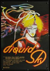 1p182 LIQUID SKY one-sheet movie poster '82 Marina Levikova sci-fi art!