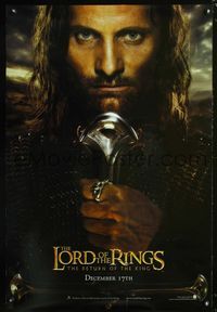 1p189 LORD OF THE RINGS: THE RETURN OF THE KING Aragorn style teaser DS 1sh '03 Viggo Mortensen as Aragorn!