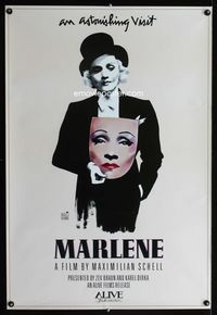 1p198 MARLENE one-sheet poster '86 Maximilian Schell's Dietrich biography, best portrait by Helmwein