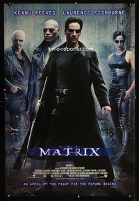 1p202 MATRIX DS advance 1sh '99 Keanu Reeves, Carrie-Anne Moss, Laurence Fishburne, Wachowski Bros!