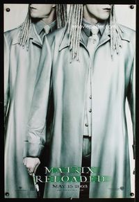 1p204 MATRIX RELOADED DS twins advance 1sheet '03 Keanu Reeves, Carrie-Anne Moss, Laurence Fishburne