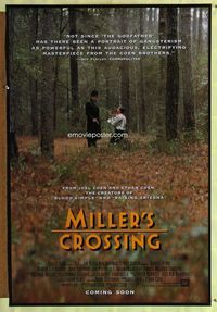 1p213 MILLER'S CROSSING advance one-sheet poster '89 Coen Brothers, Gabriel Byrne, John Turturro