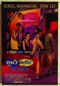 1p217 MO' BETTER BLUES DS advance one-sheet poster '90 Spike Lee, Denzel Washington, Wesley Snipes