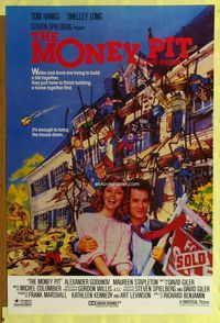 1p219 MONEY PIT English one-sheet movie poster '86 Steven Spielberg, Tom Hanks, Shelley Long