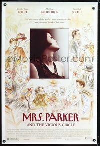 1p222 MRS. PARKER & THE VICIOUS CIRCLE 1sh '94 Jennifer Jason Leigh, Matthew Broderick, Selby art!