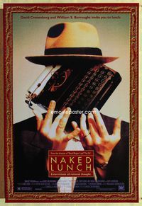 1p228 NAKED LUNCH DS one-sheet '91 David Cronenberg, Peter Weller, William S. Burroughs, wild image!