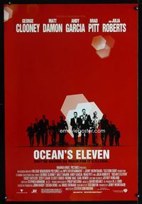 1p235 OCEAN'S 11 DS one-sheet poster '01 Steven Soderbergh, George Clooney, Matt Damon, Brad Pitt
