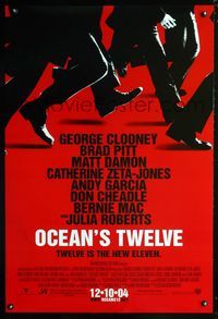 1p237 OCEAN'S TWELVE DS Advance one-sheet movie poster '04 Brad Pitt, George Clooney