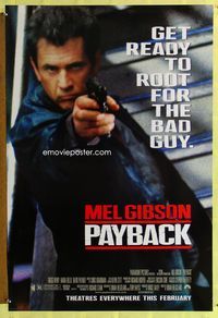 1p246 PAYBACK DS Advance one-sheet movie poster '98 Mel Gibson, Gregg Henry, Maria Bello
