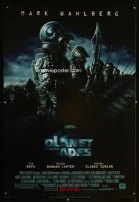 1p259 PLANET OF THE APES DS advance style C one-sheet poster '01 Tim Burton, Mark Wahlberg, Tim Roth