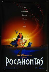 1p261 POCAHONTAS DS Pocahontas style one-sheet poster '95 Walt Disney, Native Americans, Mel Gibson