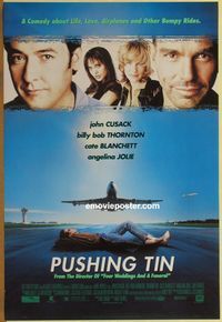 1p276 PUSHING TIN DS one-sheet movie poster '99 John Cusack, Billy Bob Thornton, Angelina Jolie