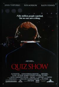 1p280 QUIZ SHOW DS one-sheet poster '94 John Turturro, Ralph Fiennes, Paul Scofield, Robert Redford