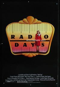1p282 RADIO DAYS one-sheet movie poster '87 Woody Allen, Seth Green, Dianne Wiest, New York City!