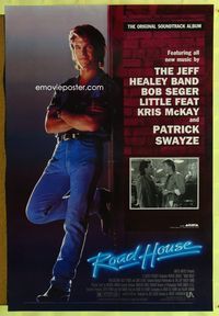 1p293 ROAD HOUSE one-sheet movie poster '89 Patrick Swayze looking tough, Ben Gazzara, Sam Elliott