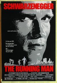 1p302 RUNNING MAN one-sheet movie poster '87 Arnold Schwarzenegger