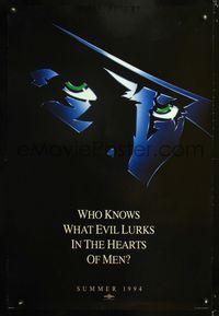 1p316 SHADOW DS teaser one-sheet poster '94 Alec Baldwin knows what evil lurks in the hearts of men!