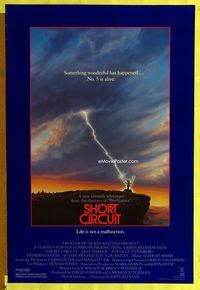 1p324 SHORT CIRCUIT one-sheet movie poster '86 Johnny Five is alive, John Badham, Ally Sheedy