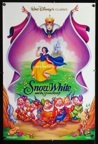 1p341 SNOW WHITE & THE SEVEN DWARFS DS one-sheet poster R93 Walt Disney animated cartoon classic!